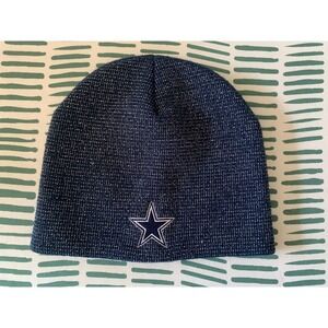 Dallas Cowboys NFL Knit Beanie Hat Adult  Blue Sparkle NFL Officially Licensed